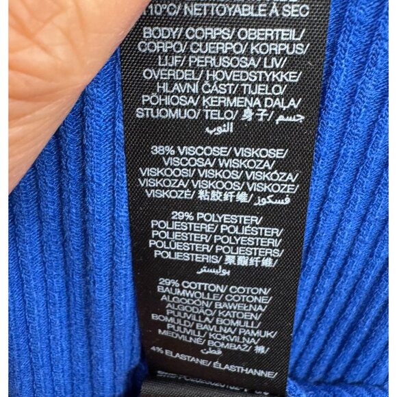 Sweaty Betty ribbed midi dress blue maxi athleisure 90s‎ lounge sz 10 - Picture 10 of 10
